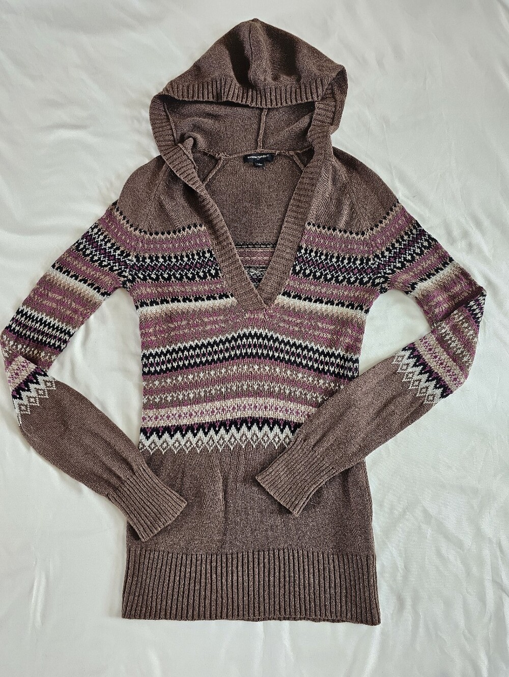 Hooded Fair Isle Argyle Hooded Sweater Twilight Bella Gilmore Girls Sz S Nordic
